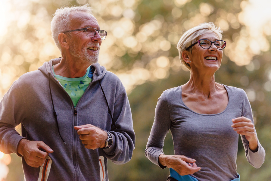 Man and Woman Jogging